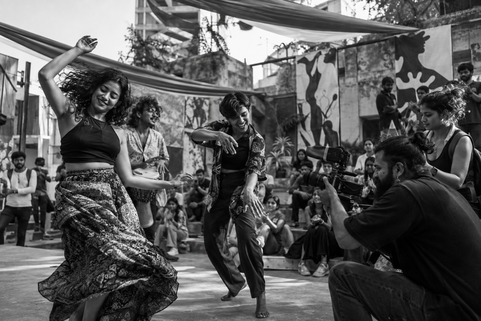 A cultural activation filmed by a production crew
